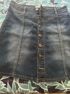 Dark Blue Denim A-Line Women's Skirt